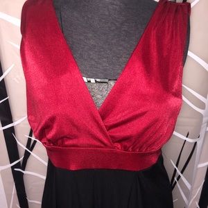 Red & Black Knee Length Dress Enfocus